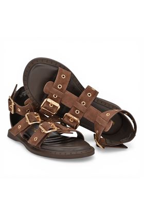 Sandalo donna Janet & Janet in camoscio colore testa di moro. JANET & JANET | 826-847